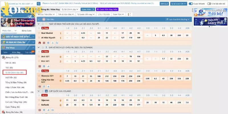 Giới thiệu kèo tỷ số chính xác