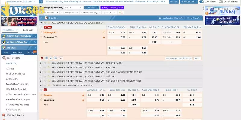 Ưu điểm của sảnh SABA SPORTS 