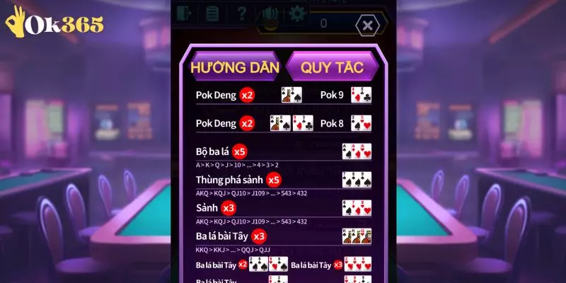 Cách chơi game Pok Deng chi tiết