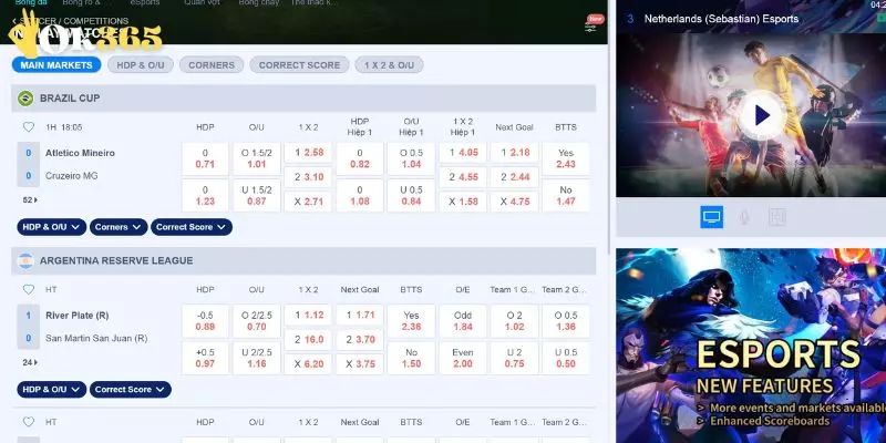 Giới thiệu về sảnh CR thể thao OK365